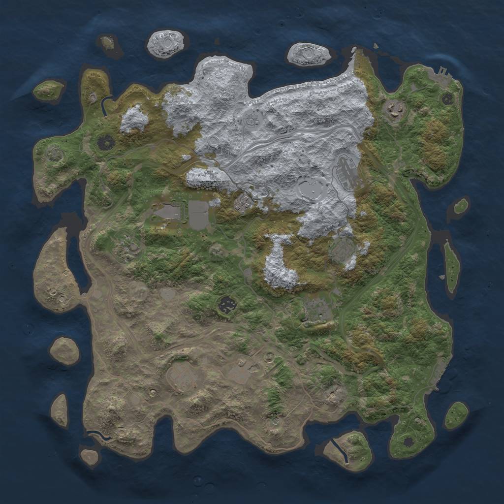 Rust Map: Procedural Map, Size: 4500, Seed: 929561804, 18 Monuments