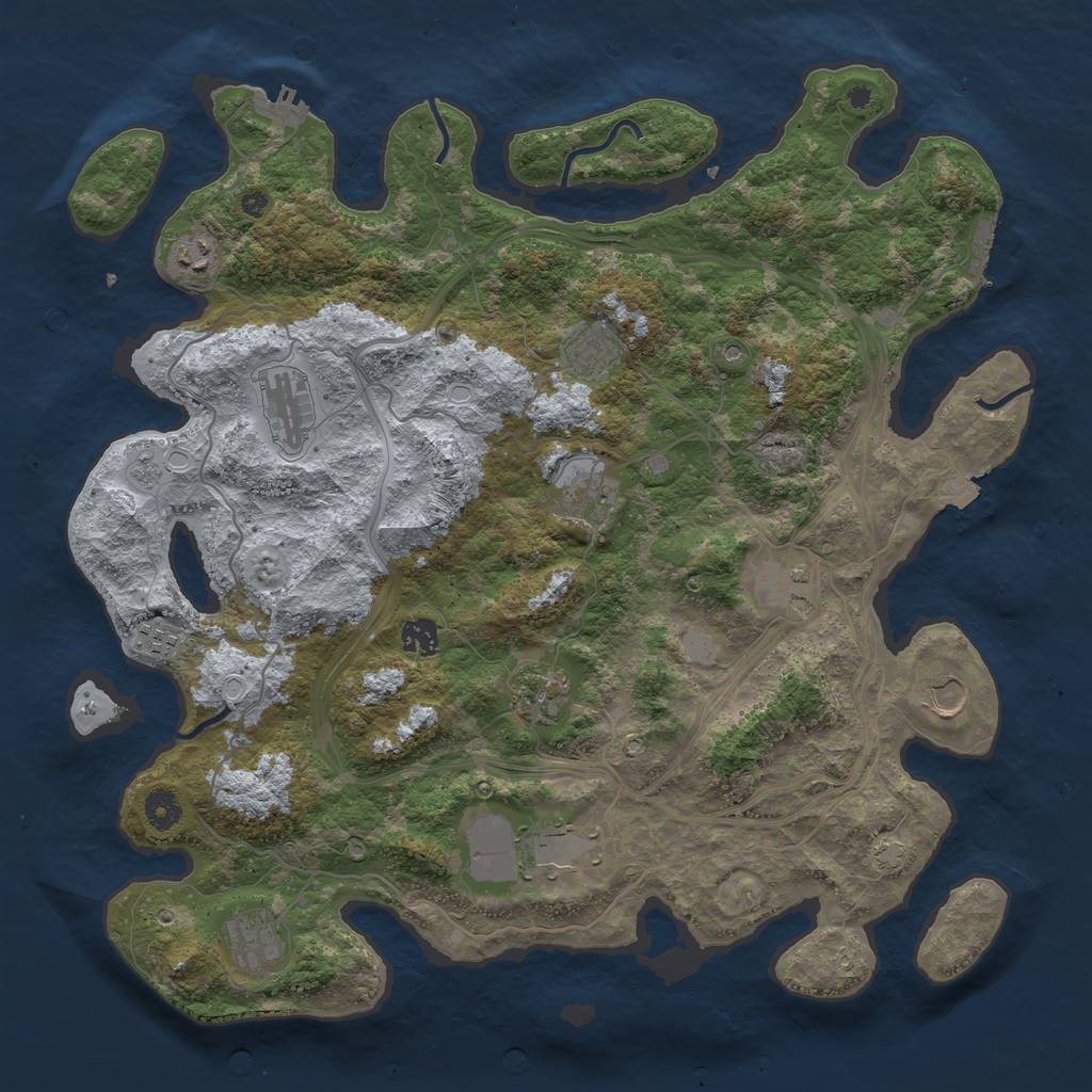 Rust Map: Procedural Map, Size: 4250, Seed: 1198904904, 19 Monuments