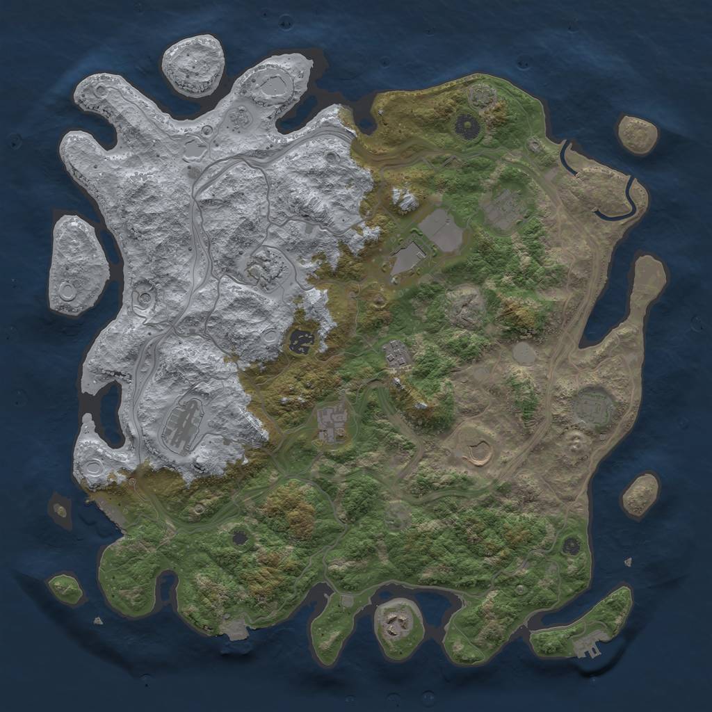 Rust Map: Procedural Map, Size: 4250, Seed: 990047644, 18 Monuments