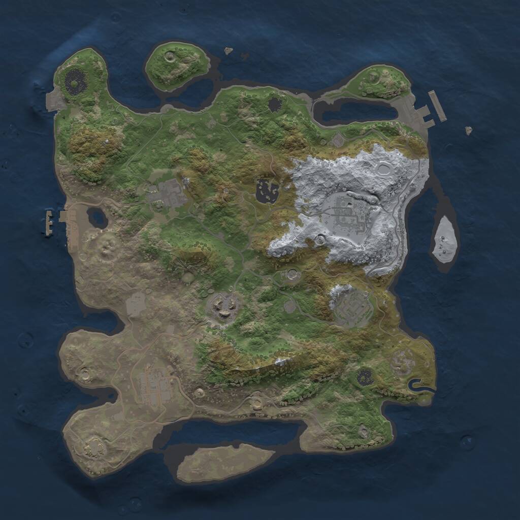 Rust Map: Procedural Map, Size: 3200, Seed: 1543746575, 11 Monuments