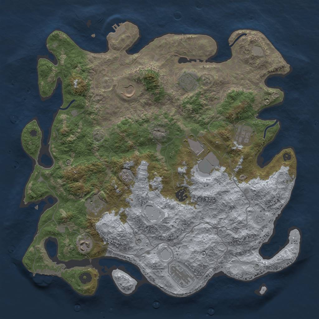 Rust Map: Procedural Map, Size: 4000, Seed: 1314678979, 17 Monuments
