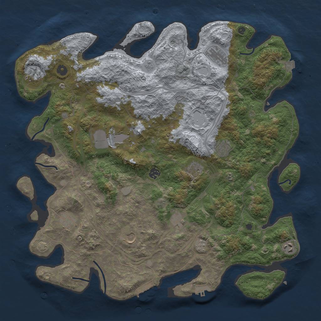 Rust Map: Procedural Map, Size: 4500, Seed: 32027060, 19 Monuments