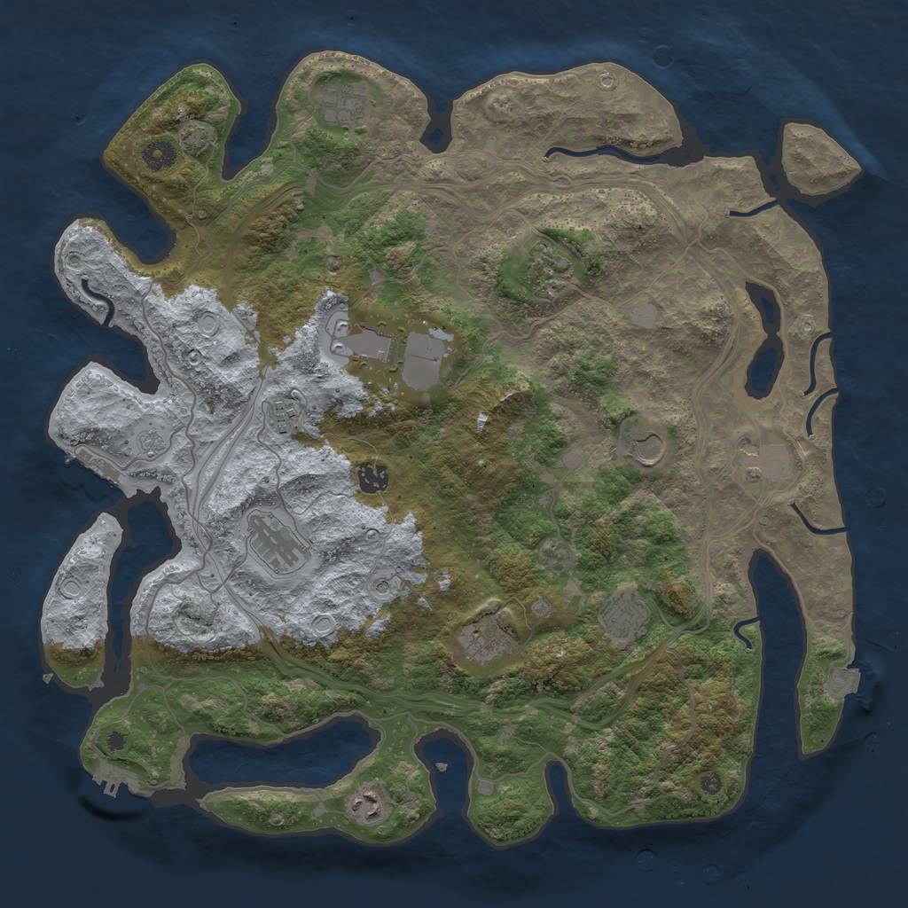 Rust Map: Procedural Map, Size: 4250, Seed: 1353273181, 19 Monuments