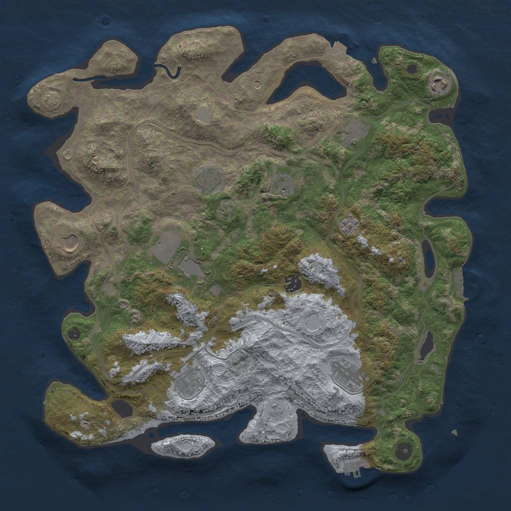 Rust Map: Procedural Map, Size: 4250, Seed: 691464721, 18 Monuments