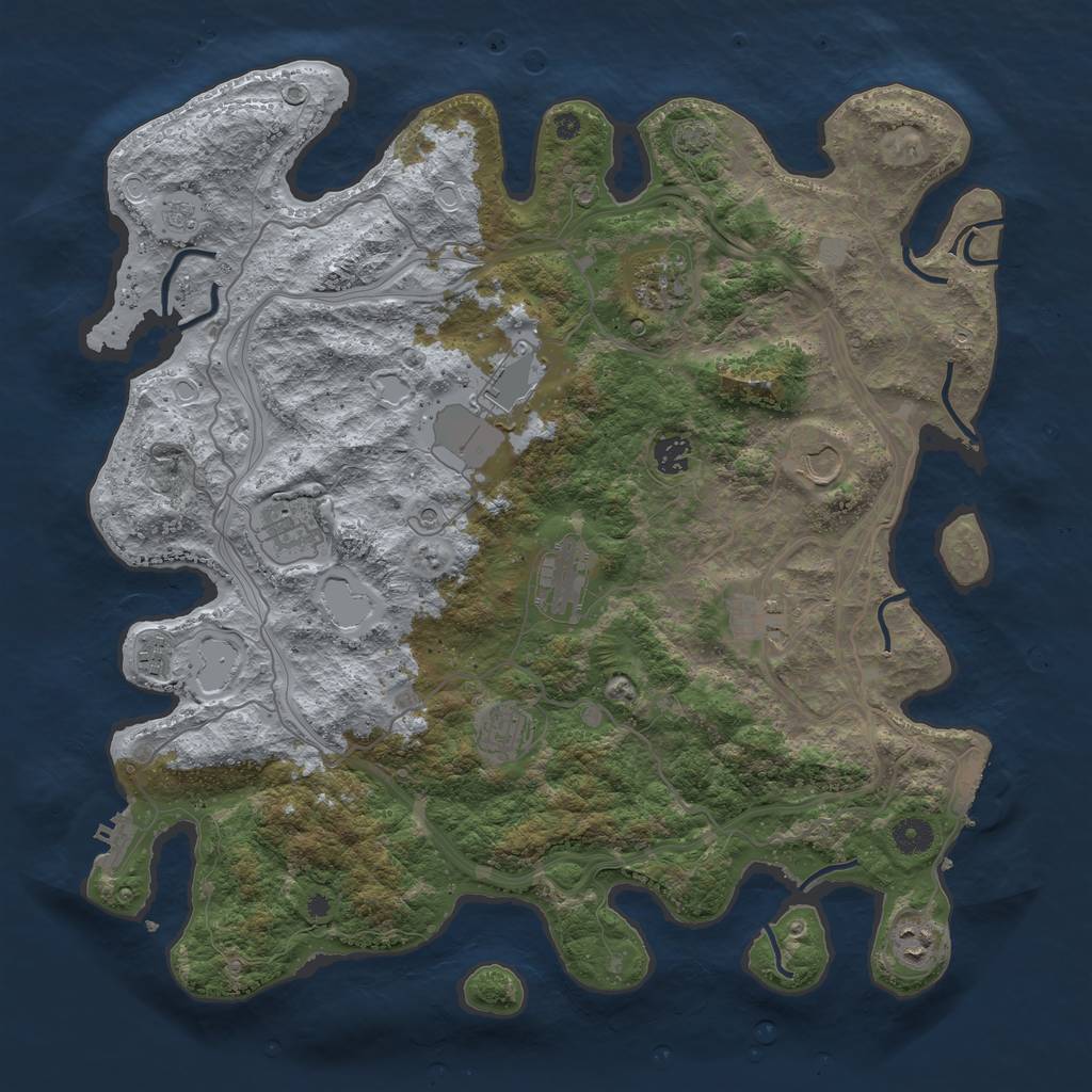Rust Map: Procedural Map, Size: 4250, Seed: 336780308, 18 Monuments