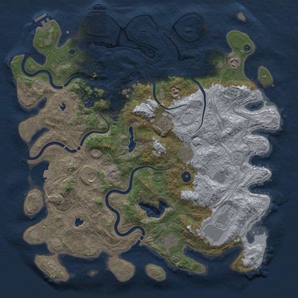 Rust Map: Procedural Map, Size: 4500, Seed: 2088630225, 15 Monuments
