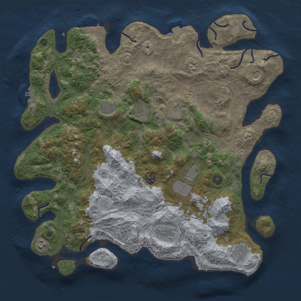 Rust Map: Procedural Map, Size: 4400, Seed: 5648, 19 Monuments