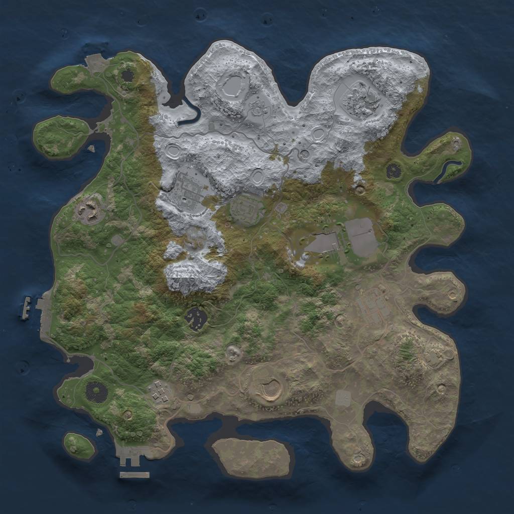 Rust Map: Procedural Map, Size: 3500, Seed: 1505662483, 17 Monuments