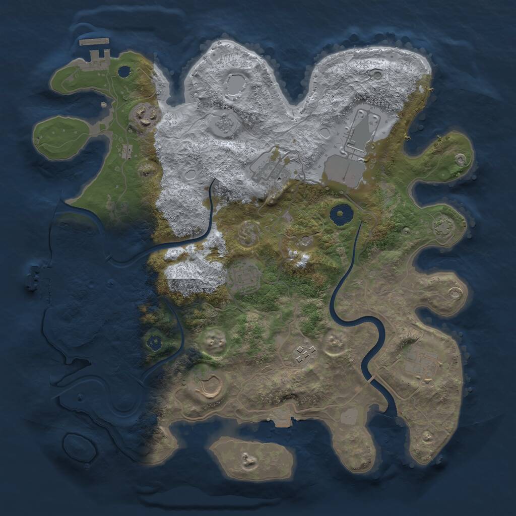 Rust Map: Procedural Map, Size: 3500, Seed: 1505662483, 13 Monuments