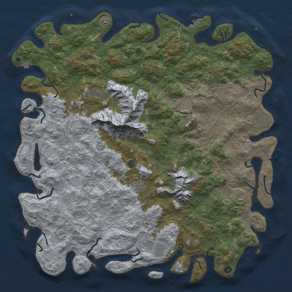 Rust Map: Procedural Map, Size: 6000, Seed: 9108186, 19 Monuments