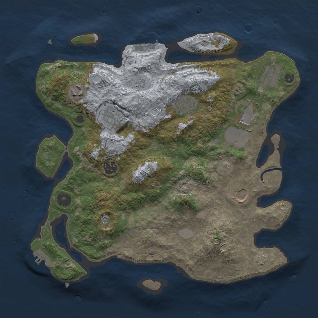 Rust Map: Procedural Map, Size: 3500, Seed: 1384023097, 15 Monuments