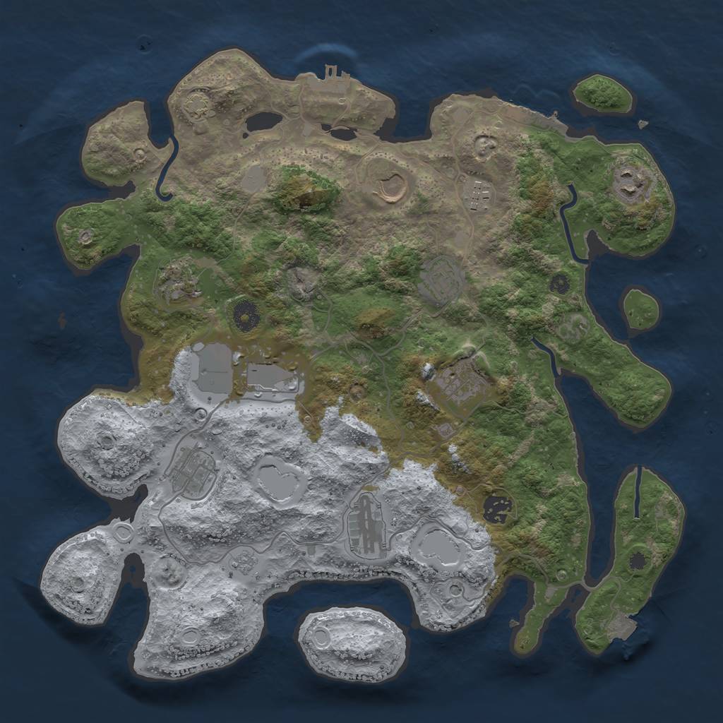 Rust Map: Procedural Map, Size: 3750, Seed: 2771842, 18 Monuments