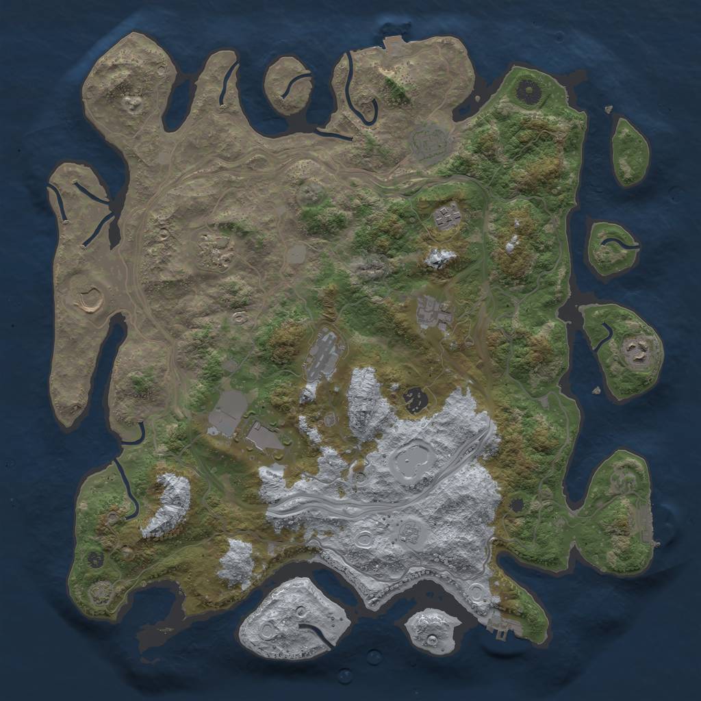 Rust Map: Procedural Map, Size: 4250, Seed: 1061740532, 17 Monuments