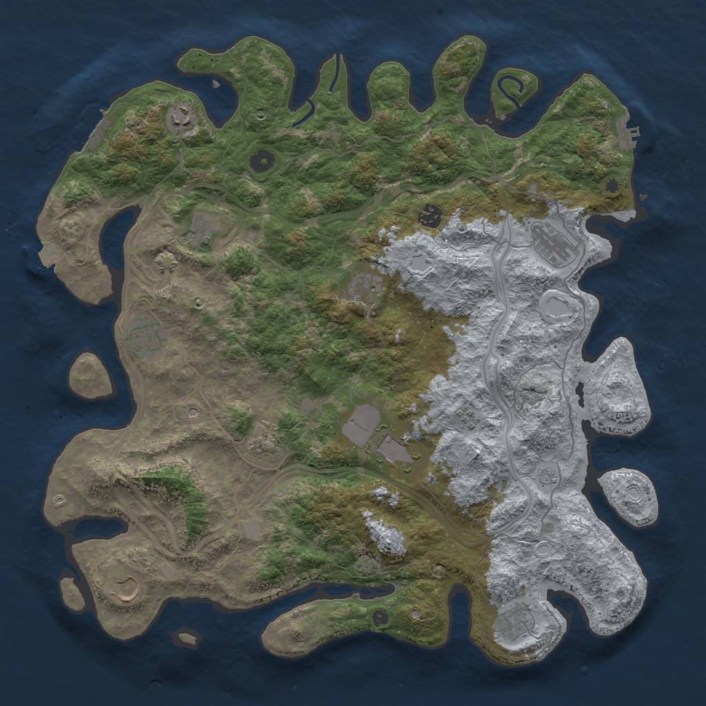 Rust Map: Procedural Map, Size: 4500, Seed: 70623, 19 Monuments