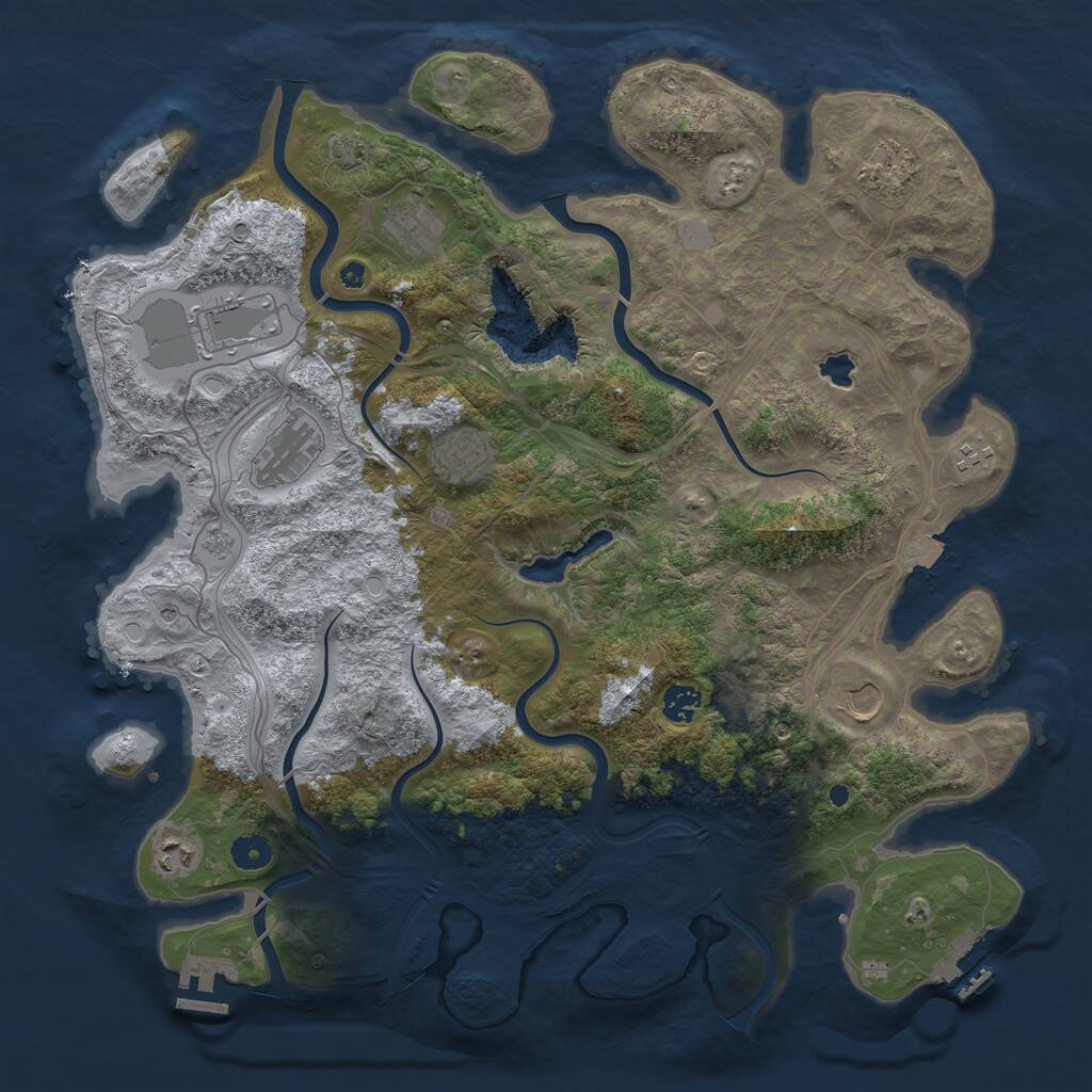 Rust Map: Procedural Map, Size: 4250, Seed: 321839382, 15 Monuments