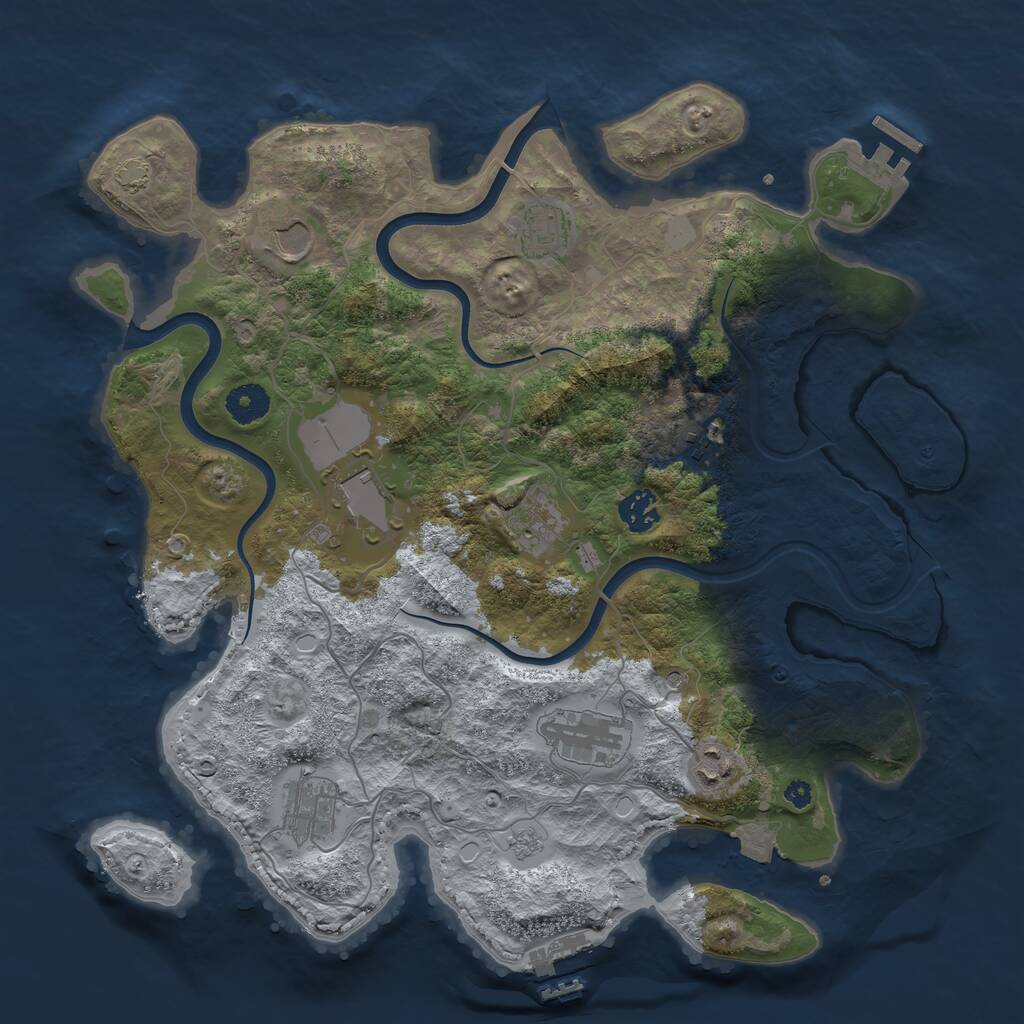 Rust Map: Procedural Map, Size: 3750, Seed: 182188260, 15 Monuments