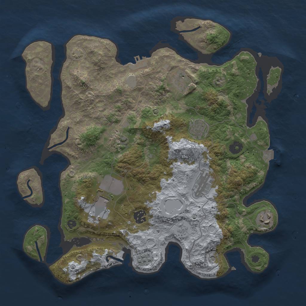 Rust Map: Procedural Map, Size: 3500, Seed: 1833469, 15 Monuments