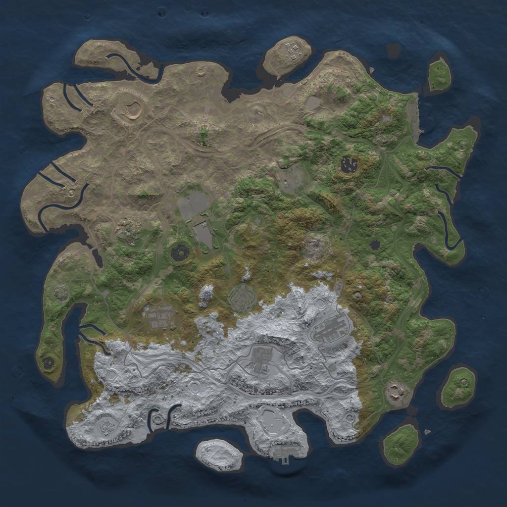 Rust Map: Procedural Map, Size: 4300, Seed: 83359266, 19 Monuments
