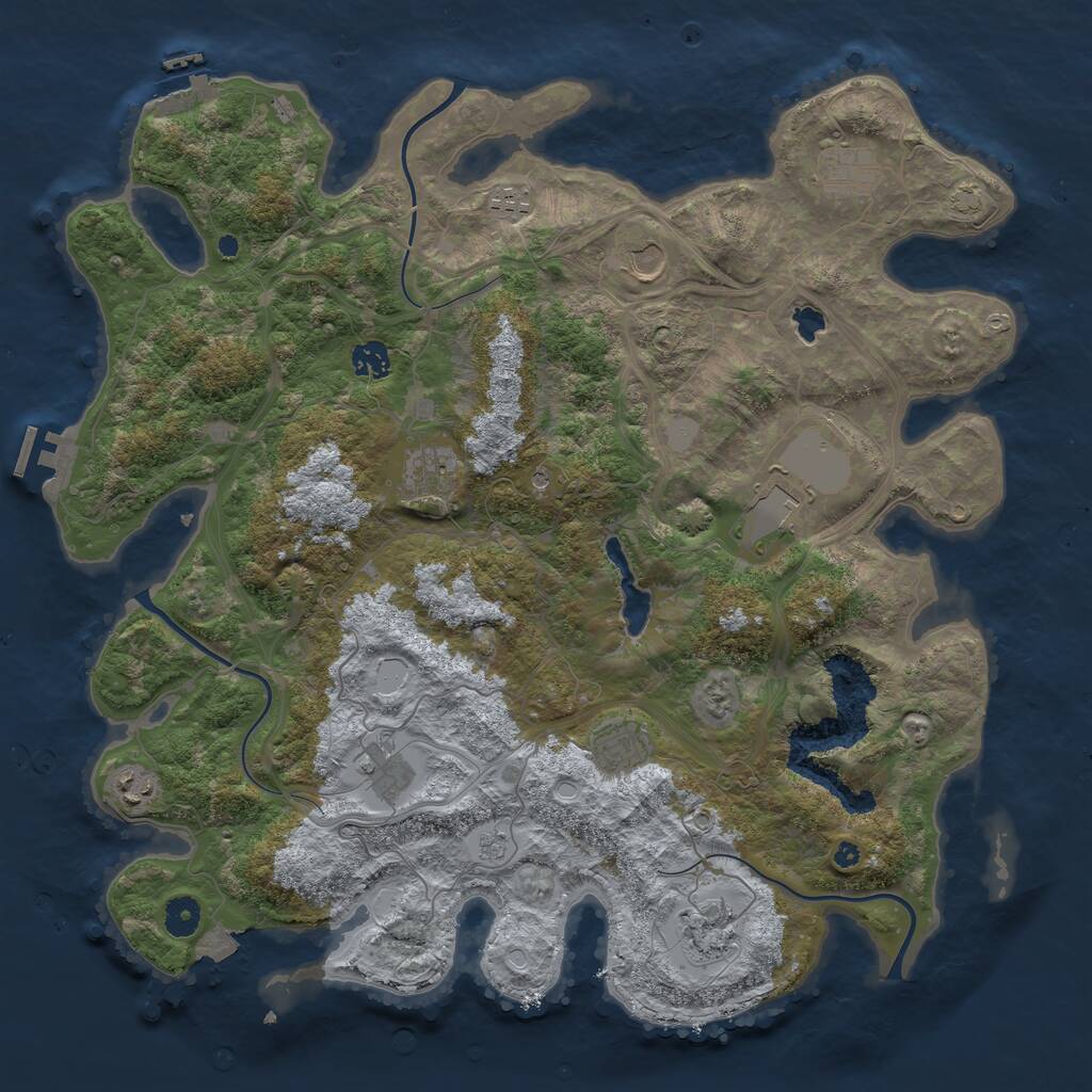Rust Map: Procedural Map, Size: 4250, Seed: 1671876985, 16 Monuments