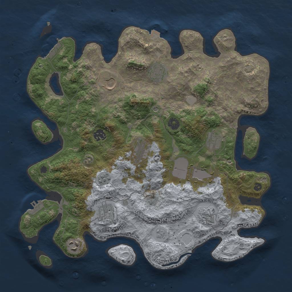 Rust Map: Procedural Map, Size: 3700, Seed: 196447984, 18 Monuments