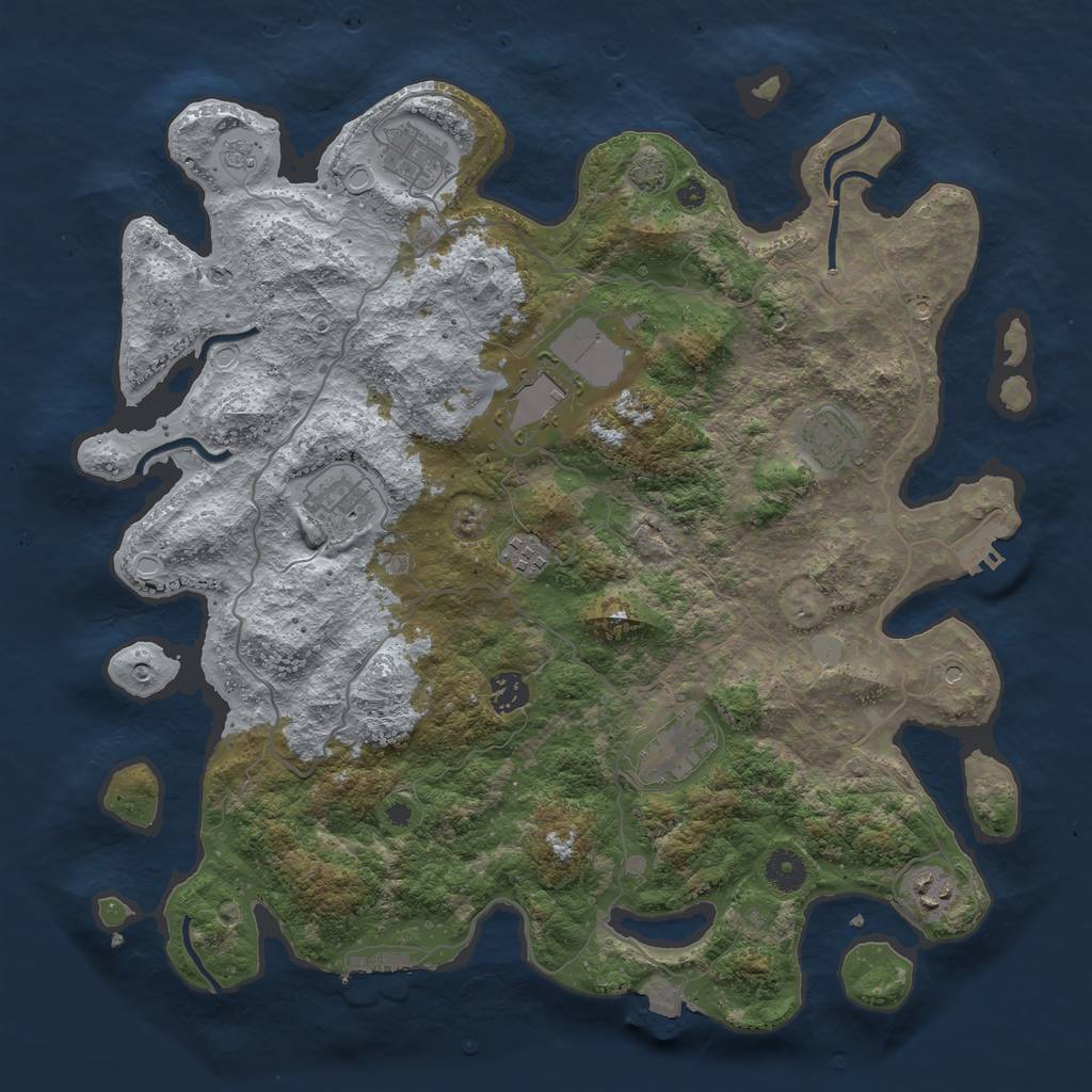 Rust Map: Procedural Map, Size: 4000, Seed: 1796804962, 16 Monuments