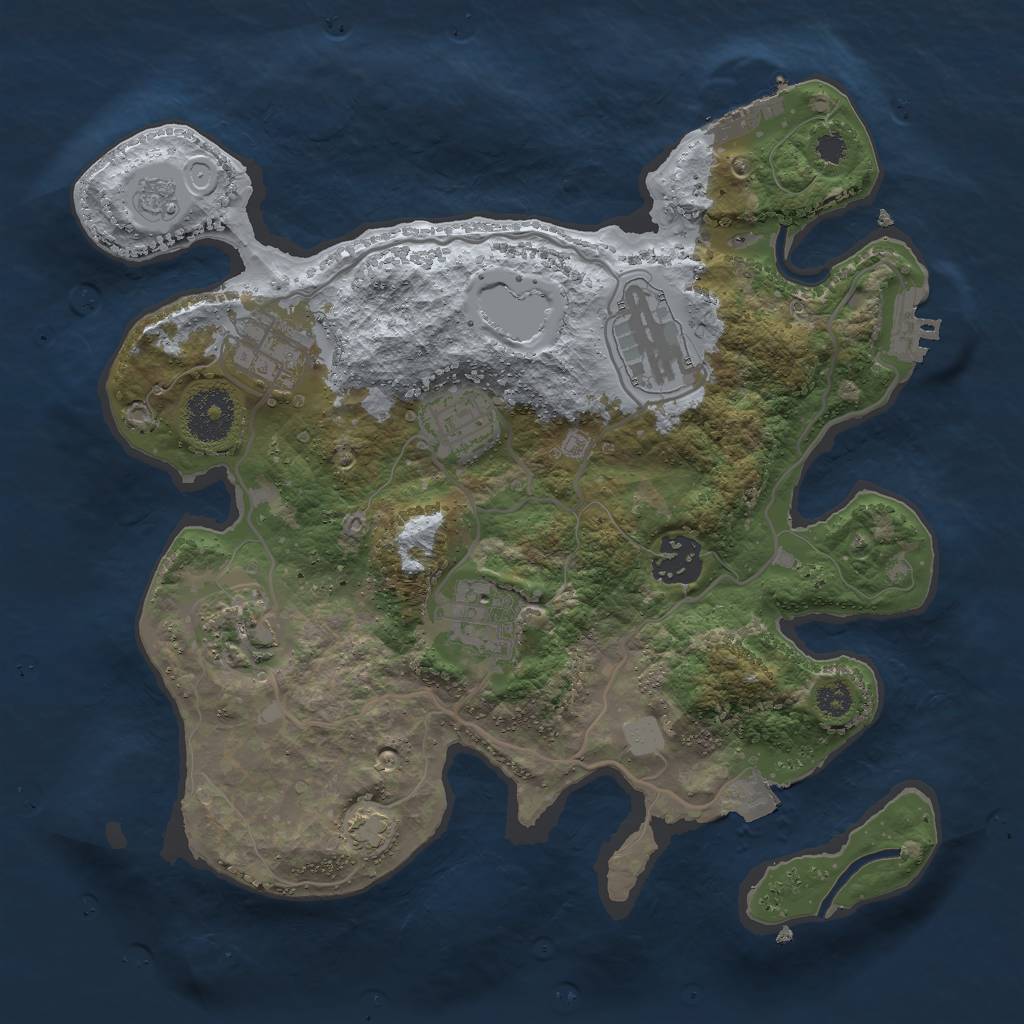 Rust Map: Procedural Map, Size: 3000, Seed: 1331440291, 13 Monuments