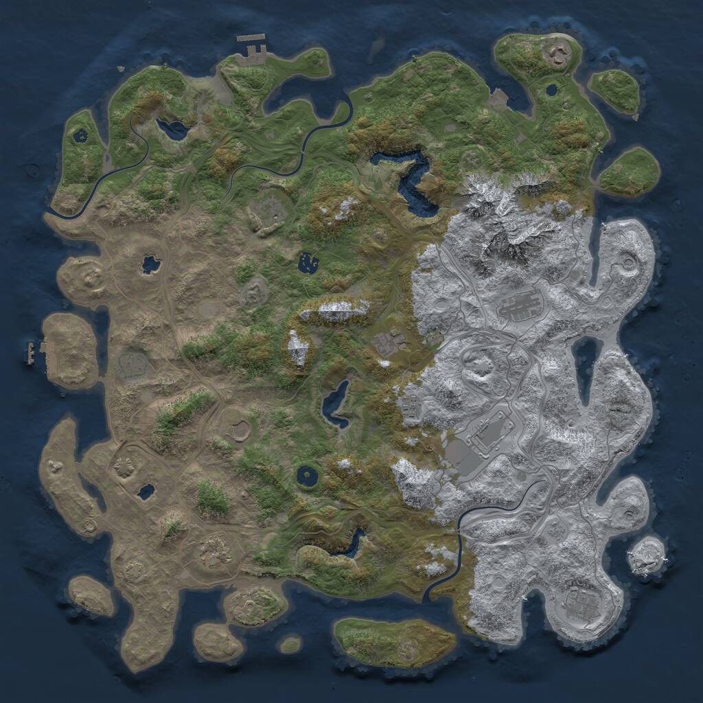 Rust Map: Procedural Map, Size: 5000, Seed: 510265709, 17 Monuments
