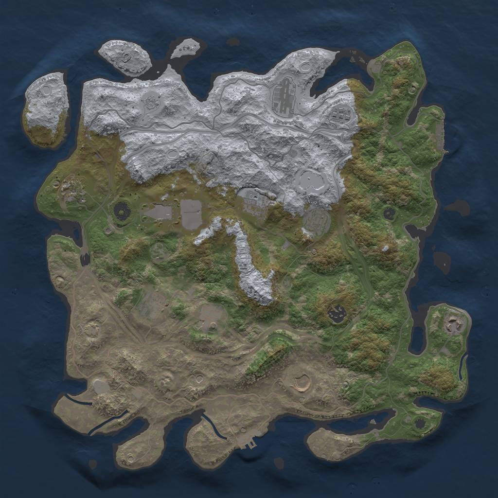 Rust Map: Procedural Map, Size: 4250, Seed: 415274371, 19 Monuments