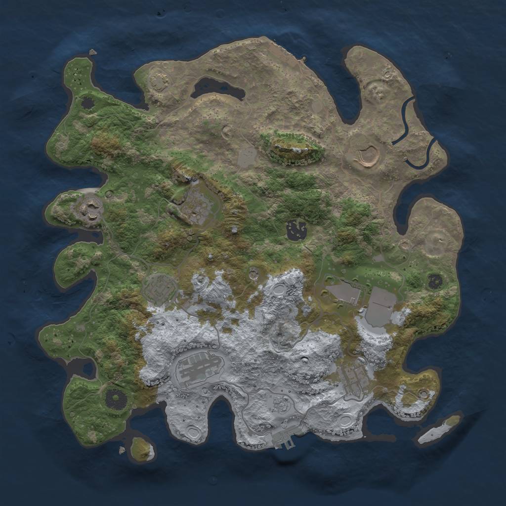 Rust Map: Procedural Map, Size: 3500, Seed: 1776418181, 16 Monuments