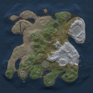 Thumbnail Rust Map: Procedural Map, Size: 3000, Seed: 379184115, 14 Monuments