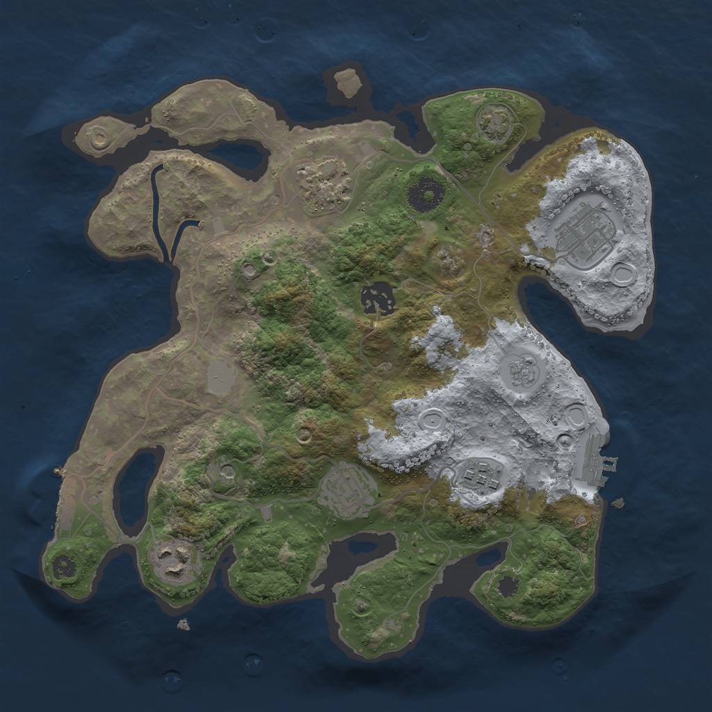 Rust Map: Procedural Map, Size: 3000, Seed: 379184115, 14 Monuments