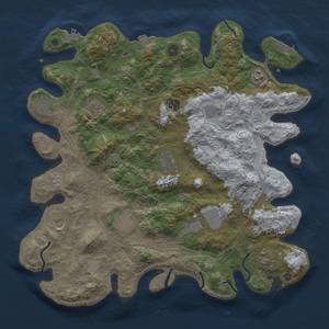 Thumbnail Rust Map: Procedural Map, Size: 4300, Seed: 57011353, 19 Monuments