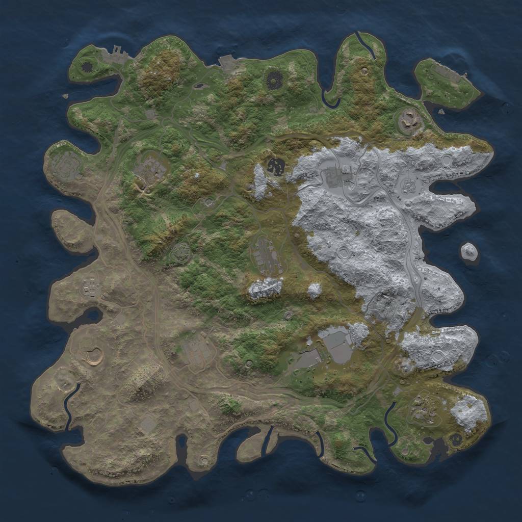 Rust Map: Procedural Map, Size: 4300, Seed: 57011353, 19 Monuments