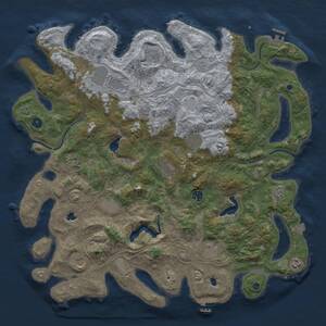 Thumbnail Rust Map: Procedural Map, Size: 4700, Seed: 2147123214, 17 Monuments