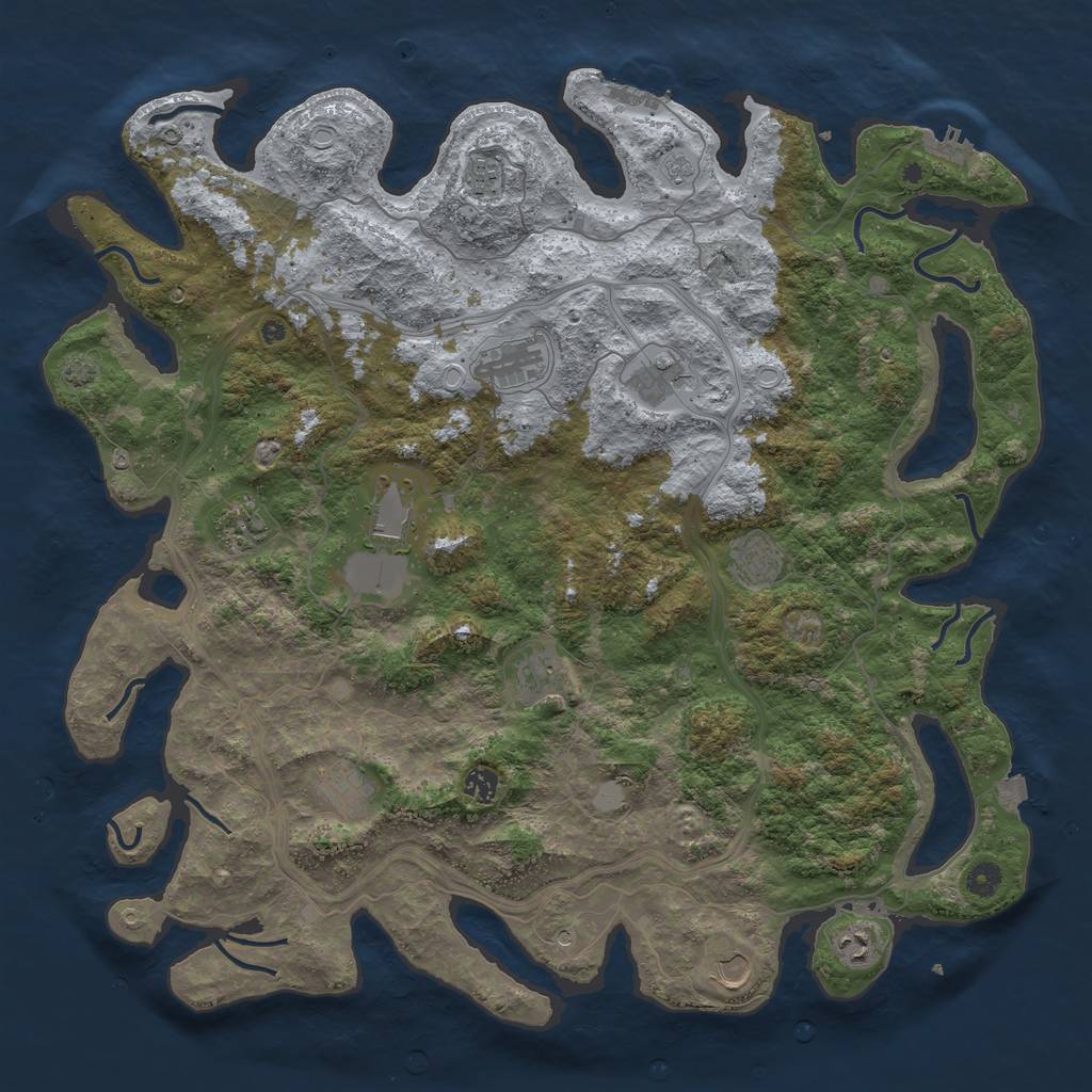 Rust Map: Procedural Map, Size: 4700, Seed: 2147123214, 19 Monuments