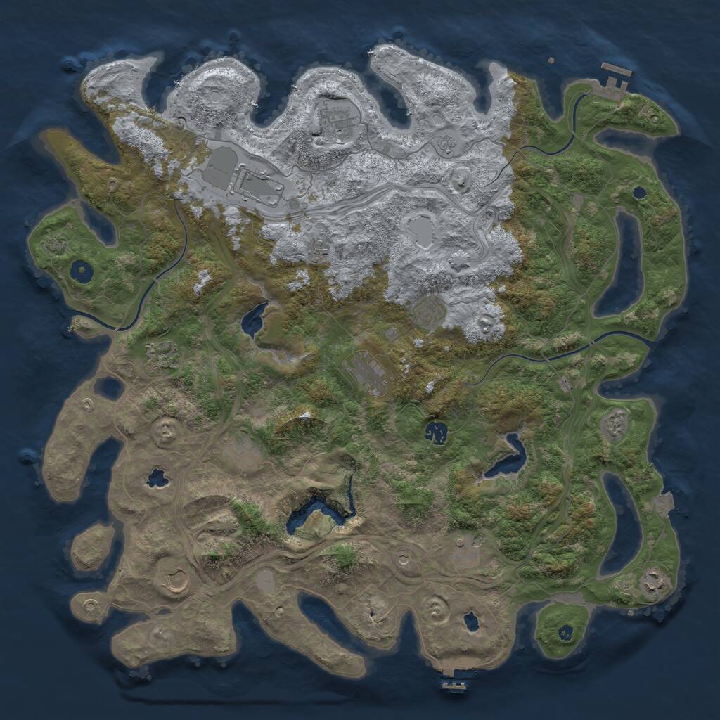 Rust Map: Procedural Map, Size: 4700, Seed: 2147123214, 17 Monuments