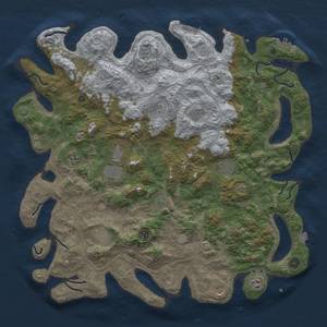 Thumbnail Rust Map: Procedural Map, Size: 4700, Seed: 2147123214, 19 Monuments