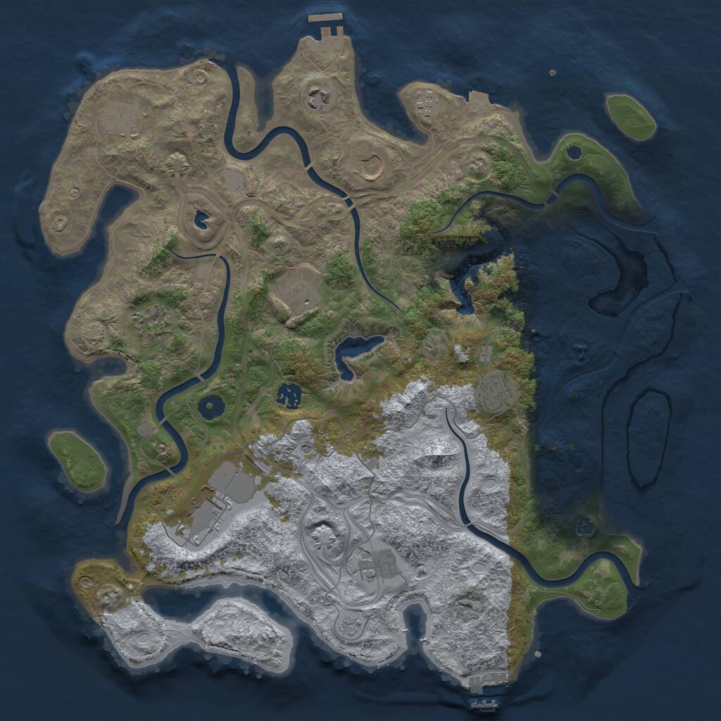 Rust Map: Procedural Map, Size: 4250, Seed: 1806186036, 16 Monuments