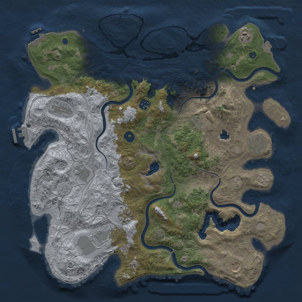 Rust Map: Procedural Map, Size: 4250, Seed: 629793538, 16 Monuments