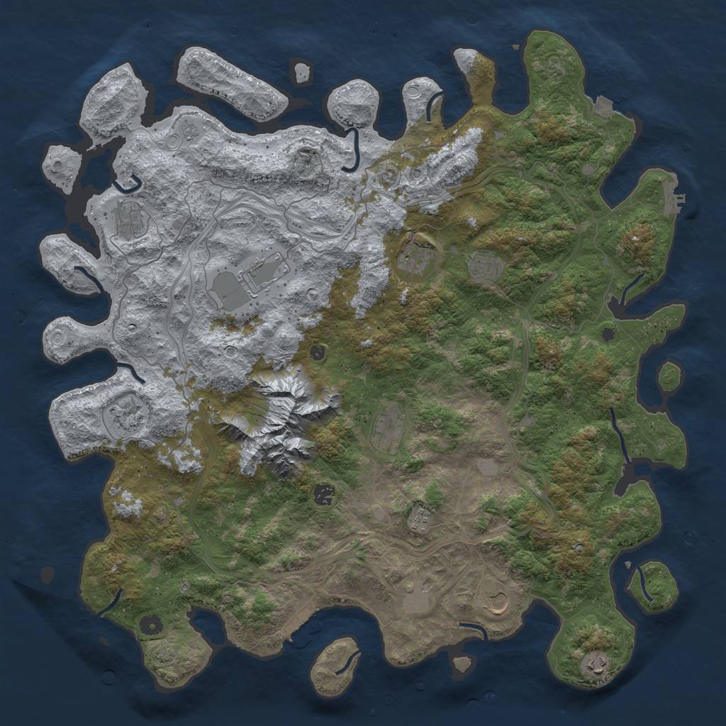 Rust Map: Procedural Map, Size: 5000, Seed: 34885001, 19 Monuments