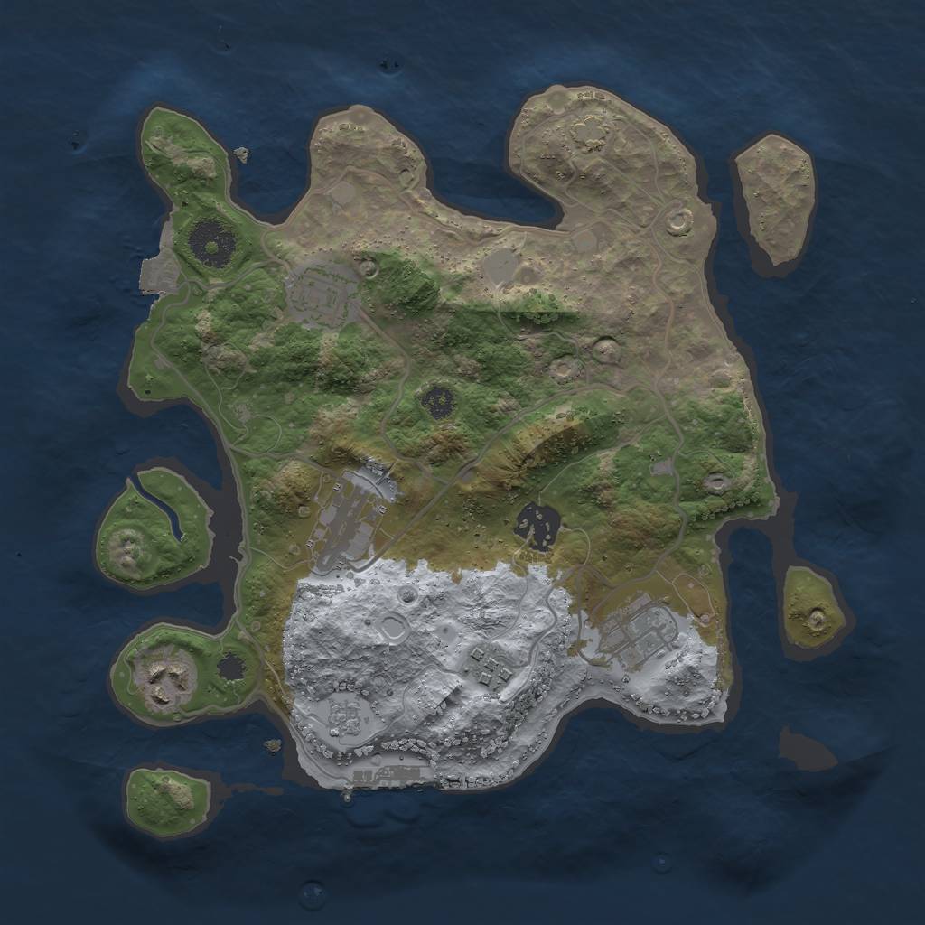 Rust Map: Procedural Map, Size: 3000, Seed: 1873729256, 12 Monuments