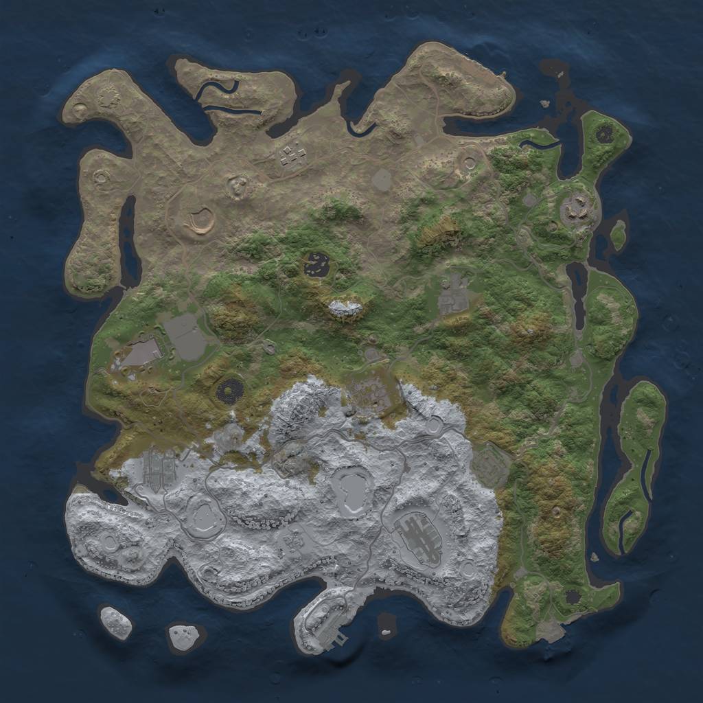 Rust Map: Procedural Map, Size: 4000, Seed: 1871373066, 18 Monuments