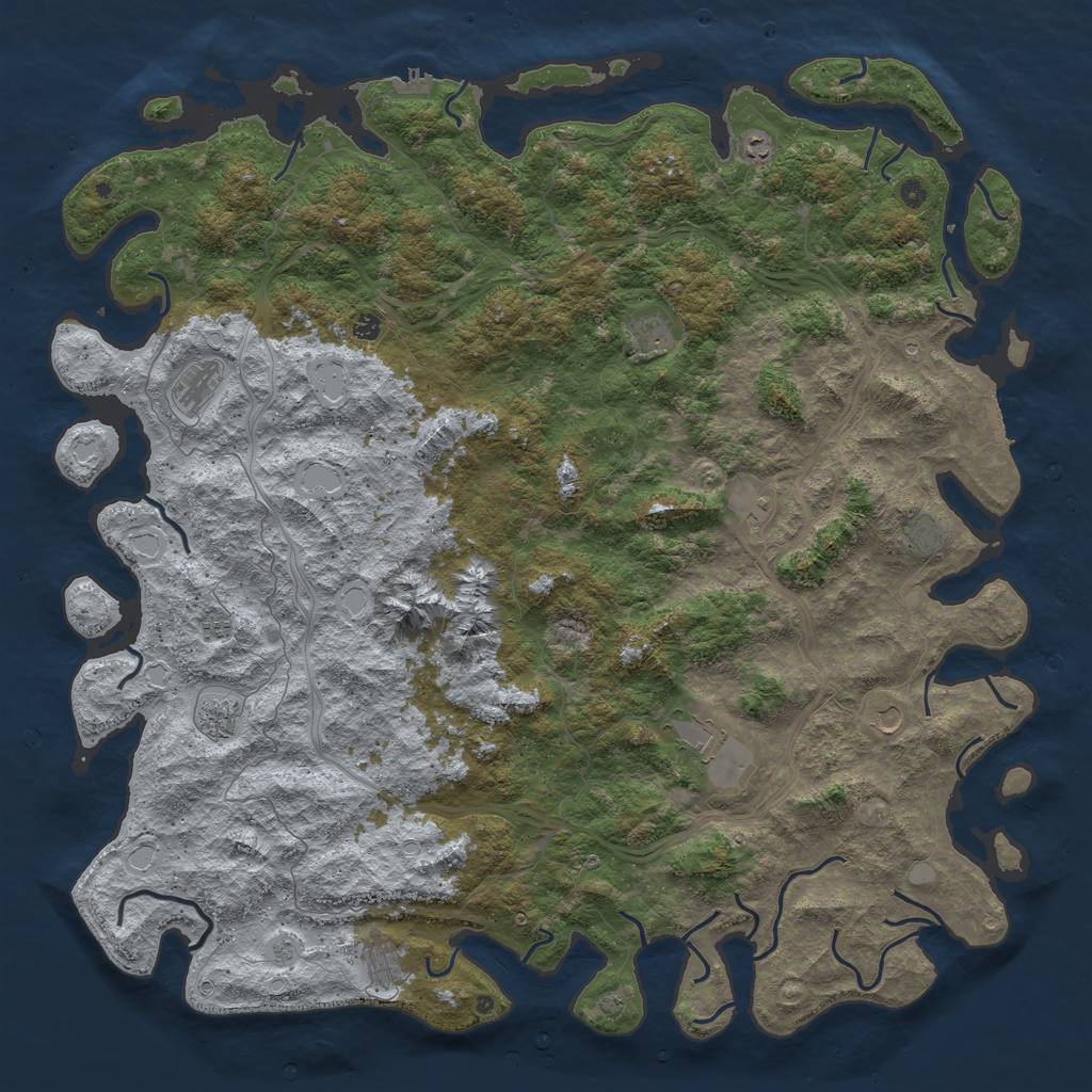 Rust Map: Procedural Map, Size: 6000, Seed: 6005820, 19 Monuments