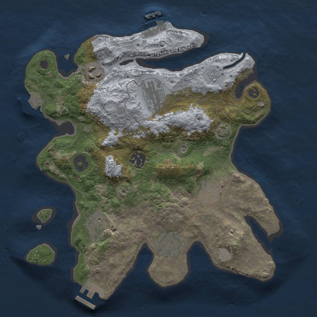 Rust Map: Procedural Map, Size: 3000, Seed: 56196606, 12 Monuments