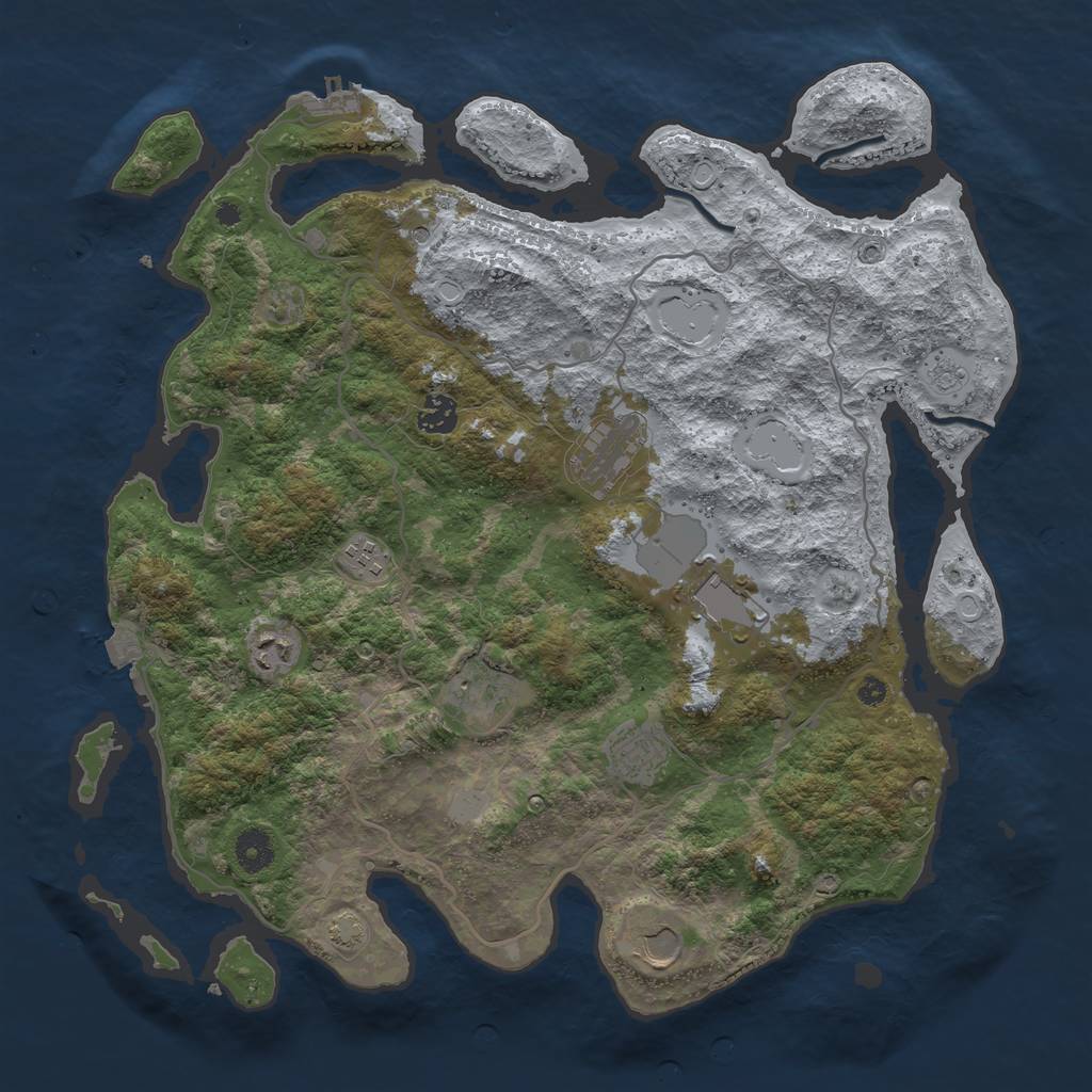 Rust Map: Procedural Map, Size: 4000, Seed: 1294164940, 15 Monuments