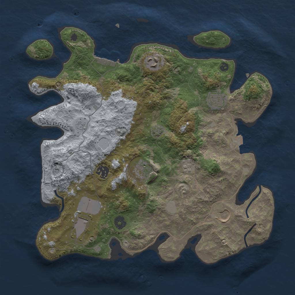 Rust Map: Procedural Map, Size: 3500, Seed: 771955670, 14 Monuments