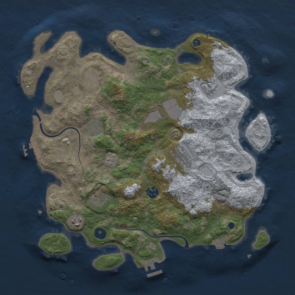 Rust Map: Procedural Map, Size: 3800, Seed: 71850, 15 Monuments