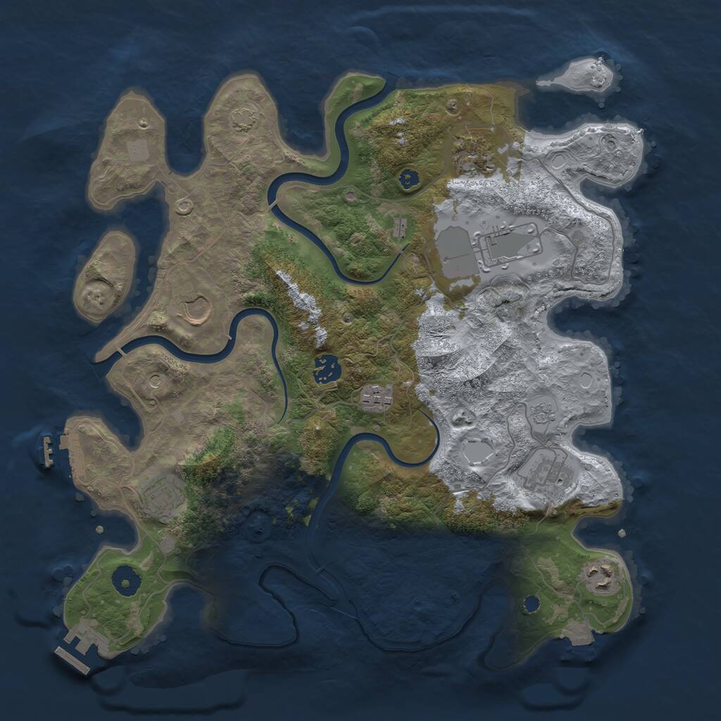 Rust Map: Procedural Map, Size: 3700, Seed: 1528576949, 14 Monuments