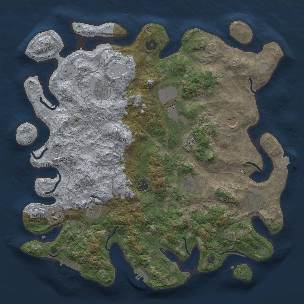 Rust Map: Procedural Map, Size: 4100, Seed: 1774, 17 Monuments