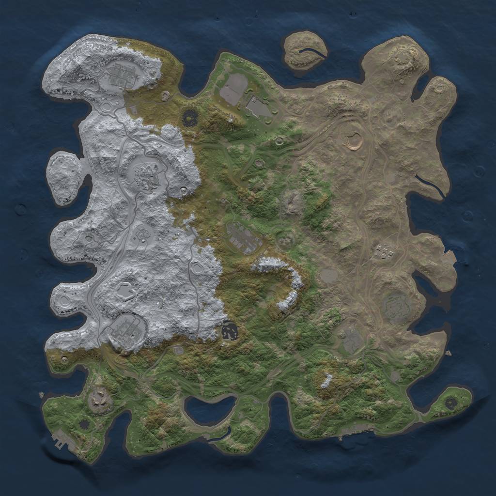 Rust Map: Procedural Map, Size: 4250, Seed: 965014581, 19 Monuments